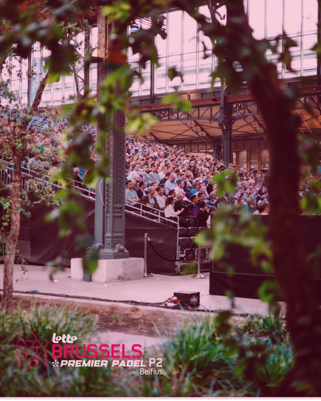 showcasing the fans watching padel in Brussels