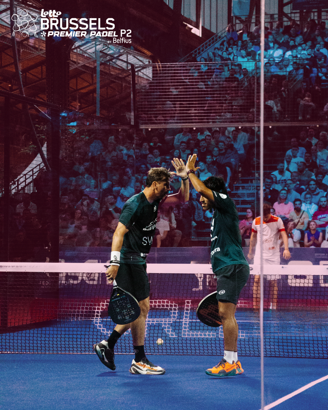 Padel match in Brussels, winning point