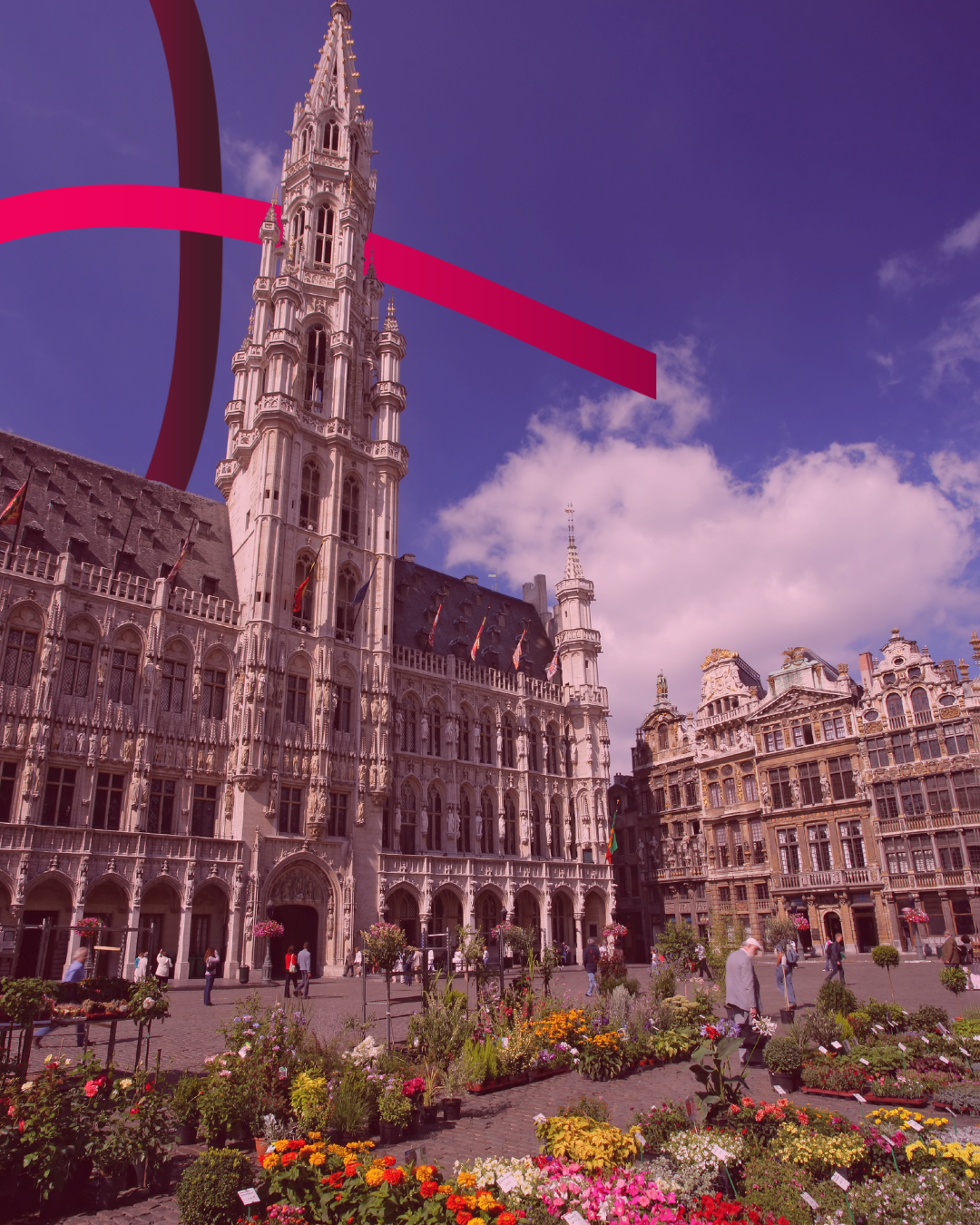 Grand place with flowers